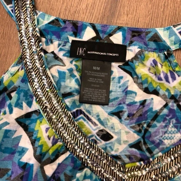 INC INTERNATIONAL LADIES BEDEAD NECKLINE TANK TOP IN SIZE MEDIUM - Picture 7 of 7